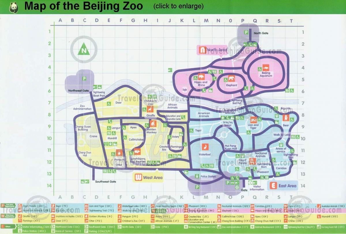 карта Пекінського зоопарку
