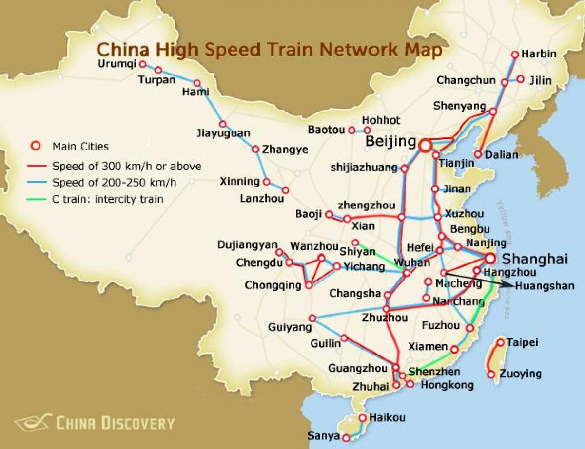 Шанхай швидкісний поїзд карта