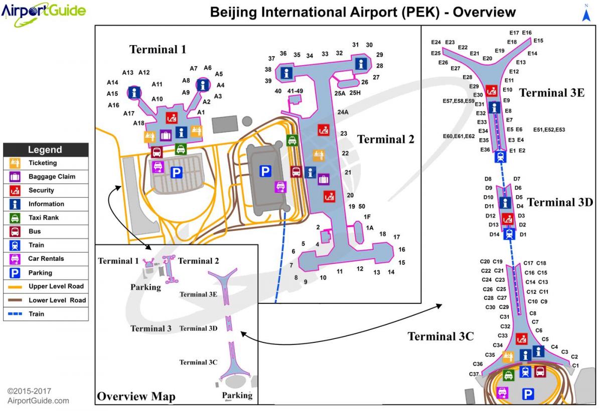 Пекінський аеропорт на карті 