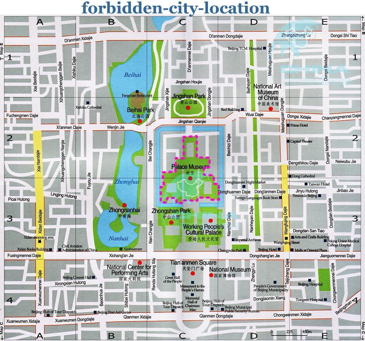 карта Забороненого міста карті детальніша